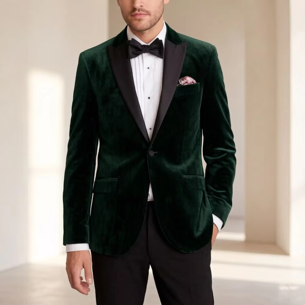 Formal Men Party Wear Jacket - Мужской бархатный костюм-тройка Slim Fit: элегантный