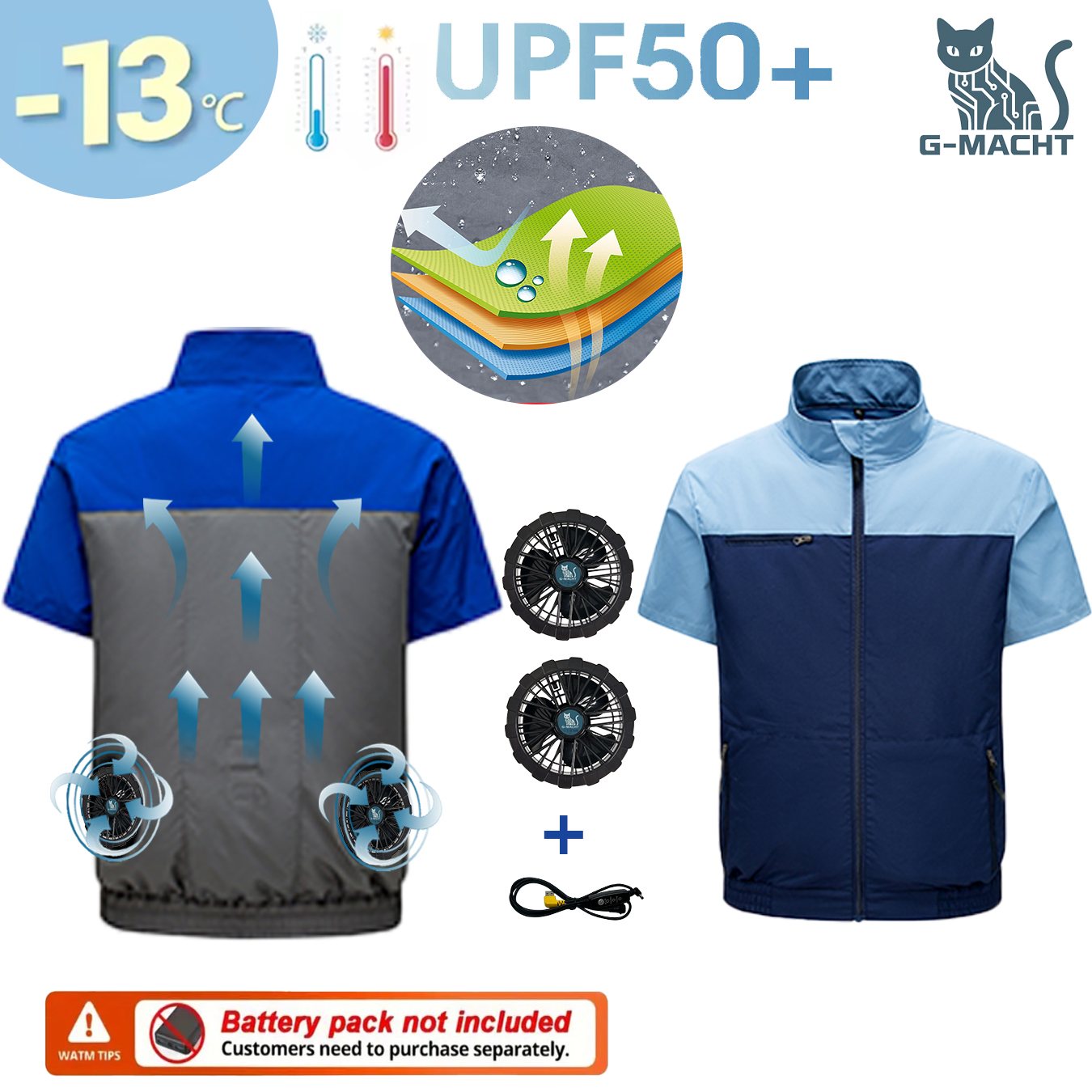 Men Formal Wear Clothes - Мужская летняя охлаждающая рубашка G-MACHT с