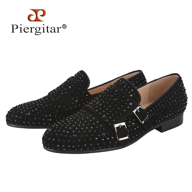 Men'S Formal Wear - Piergitar/Новые черные замшевые мужские туфли двойного