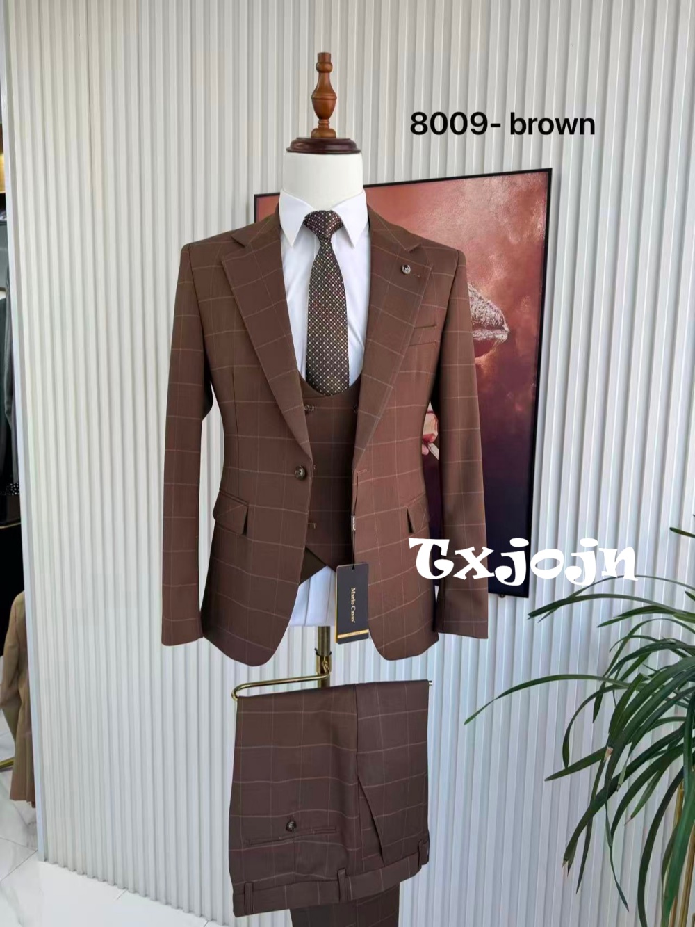 Formal Men Party Wear Jacket - Мужской костюм-тройка в клетку: пиджак, жилет,