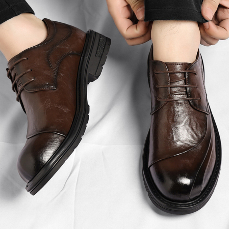 Men'S Formal Wear - Коричневые туфли из натуральной кожи с