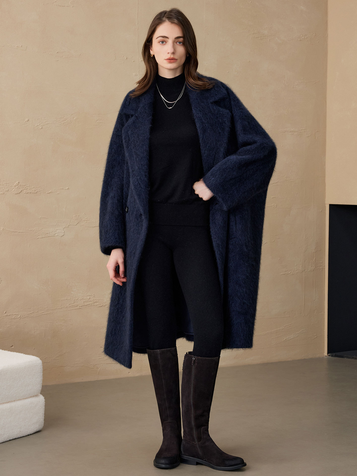 Wool Suit Jacket - Женский шерстяной пиджак Allingentle: модный длинный