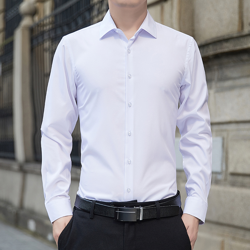 Mens Formal - Новая мужская рубашка больших размеров, однотонная,