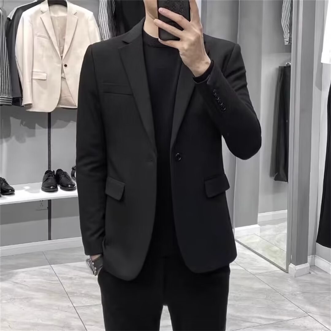 Asian Men Formal Wear - Мужской приталенный пиджак в корейском стиле,