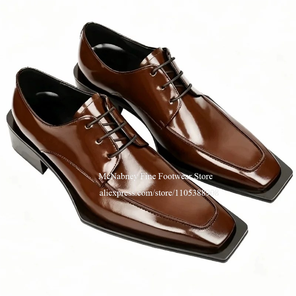 Men'S Formal Wear - Кожаные туфли-оксфорды на шнуровке с шипами,