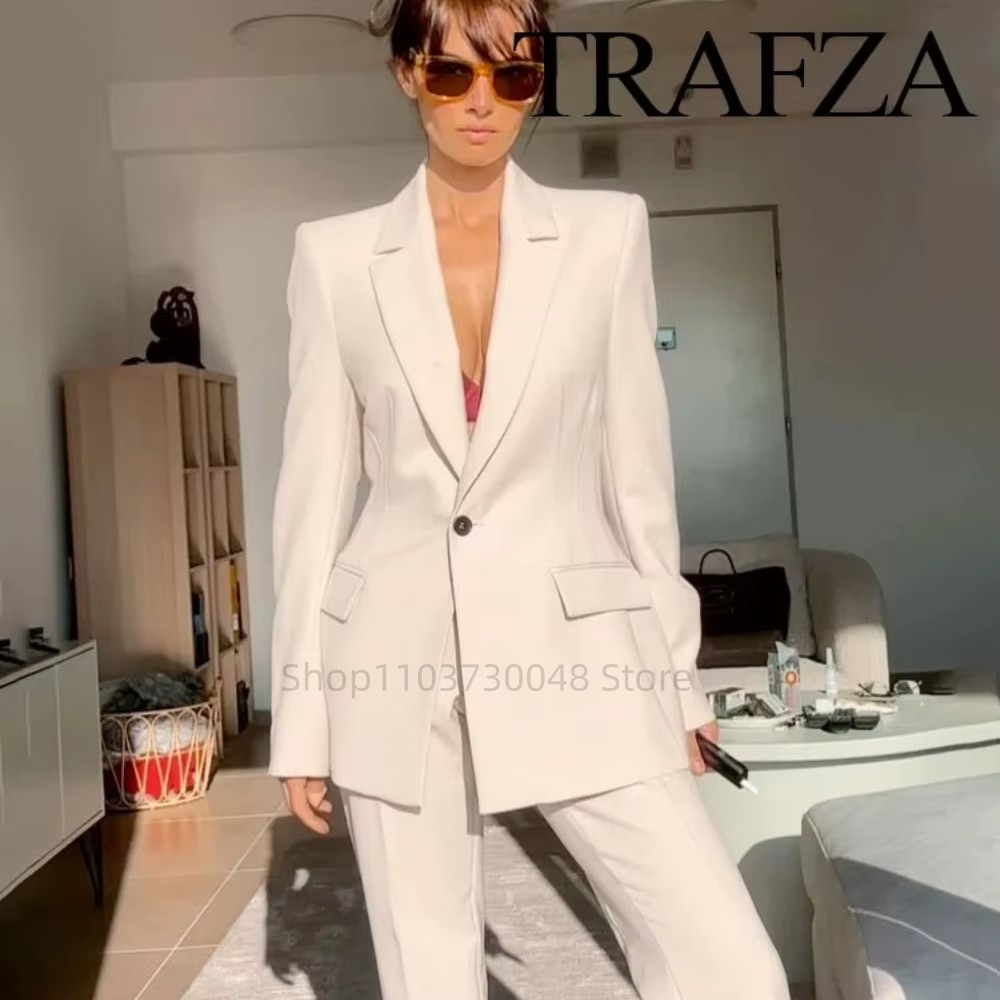 Wool Suit Jacket - Модный офисный женский костюм: пиджак и
