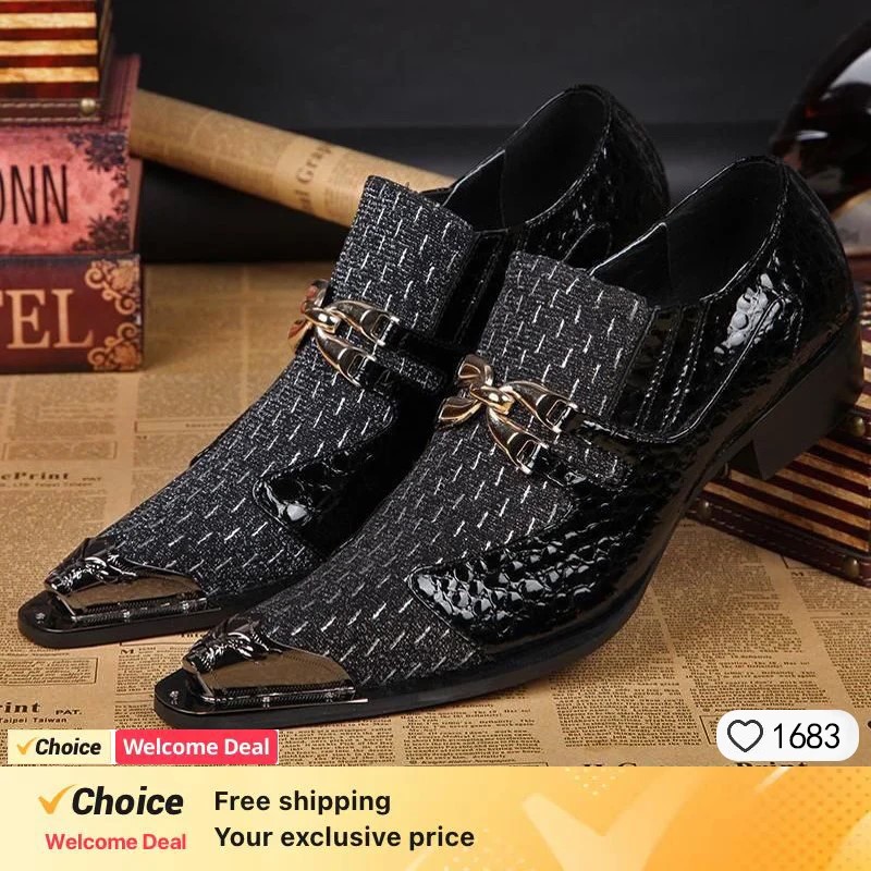 Men'S Formal Wear - Мужские кожаные туфли с металлическим декором