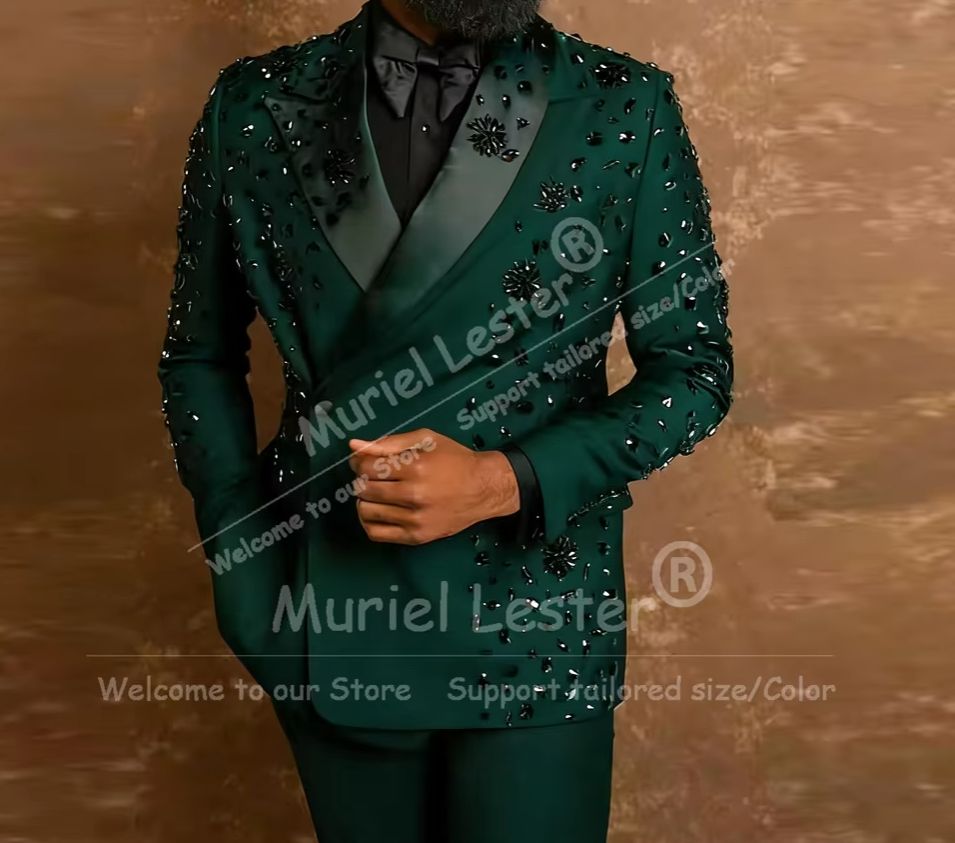 Men'S Formal Wear Attire - Эксклюзивный мужской костюм с бриллиантовыми бусинами