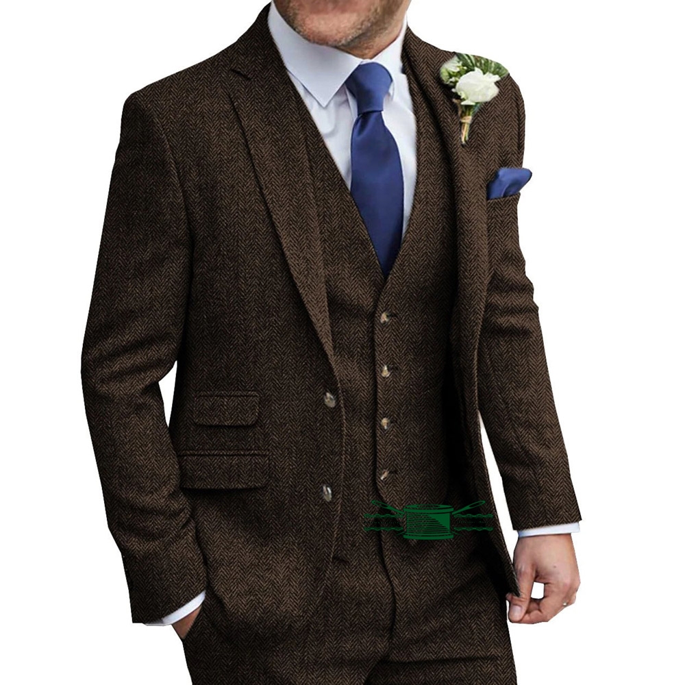 Коричневый костюм в клетку «ёл – обзор и цена Wool Suit Jacket
