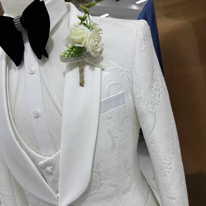 Мужской свадебный костюм белог – обзор и цена Formal Men Party Wear Jacket