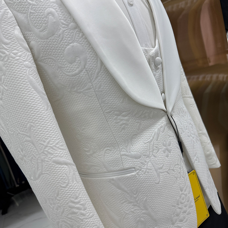 Мужской свадебный костюм белог – обзор и цена Formal Men Party Wear Jacket