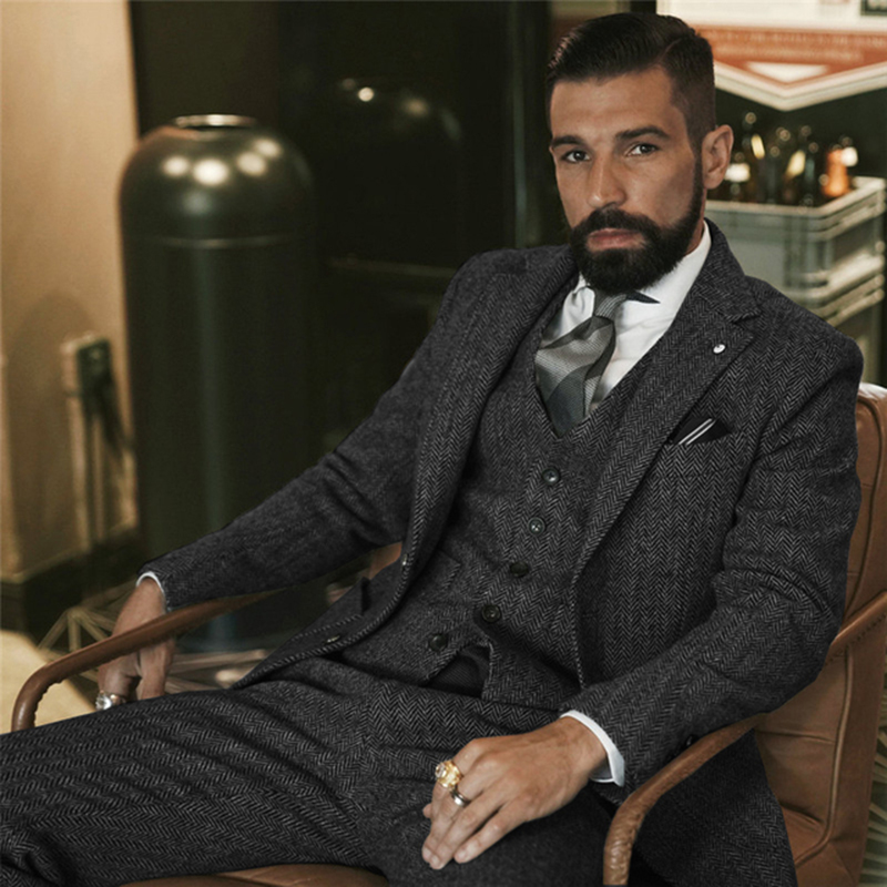 Мужской твидовый костюм в елоч – обзор и цена Wool Suit Jacket
