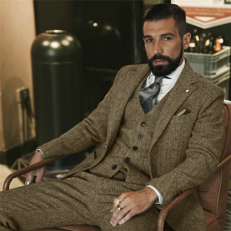 Мужской твидовый костюм в елоч – обзор и цена Wool Suit Jacket